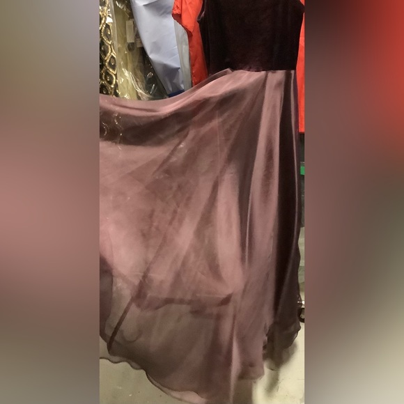 EUC Plum burgundy velvet satin gown - Picture 3 of 6